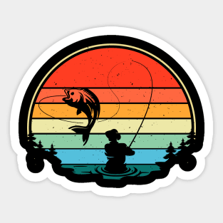 Vintage Fisherman Retro Fishing Sticker